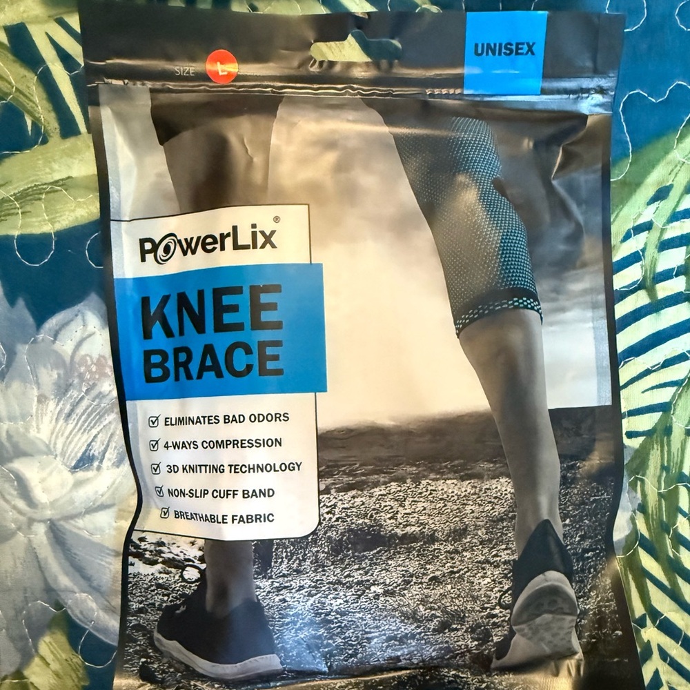 Knee Brace - size Large beige Compression Support